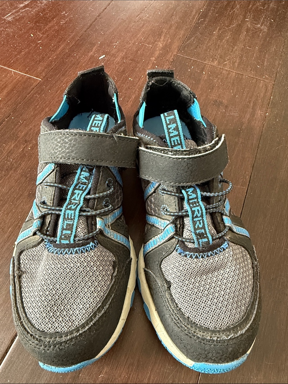 Merrell Kids Brown and Blue Hook-and-Loop Sneakers
